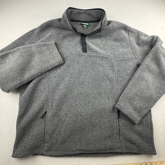Vintage L.L. Bean Jacket Mens XXL Tall Gray Fleece Full Zip Coat Snap - Picture 2 of 9